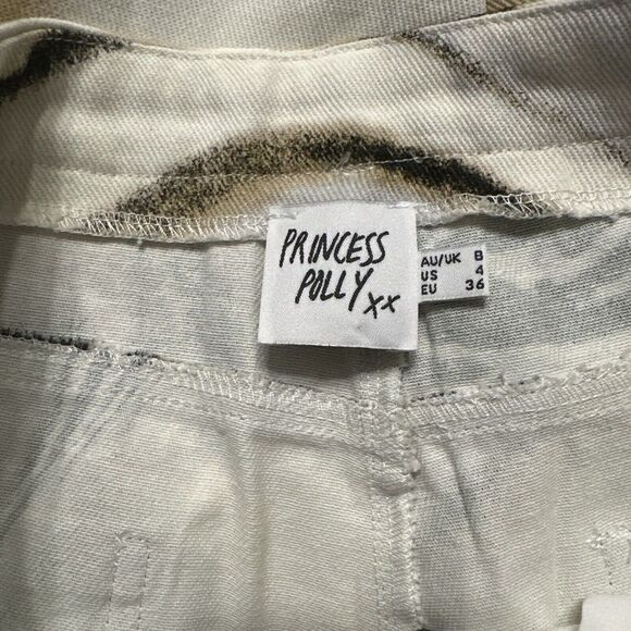 Princess Polly Alanna‎ Pants Multi Size 4 Zebra Stripes Black Brown Tan - Picture 4 of 7